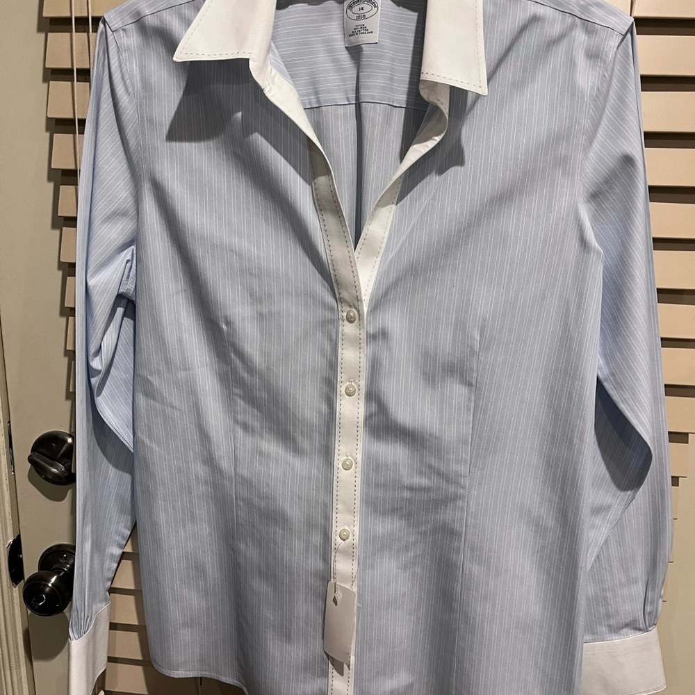 Women’s Brooks Brothers Light Blue Striped Shirt